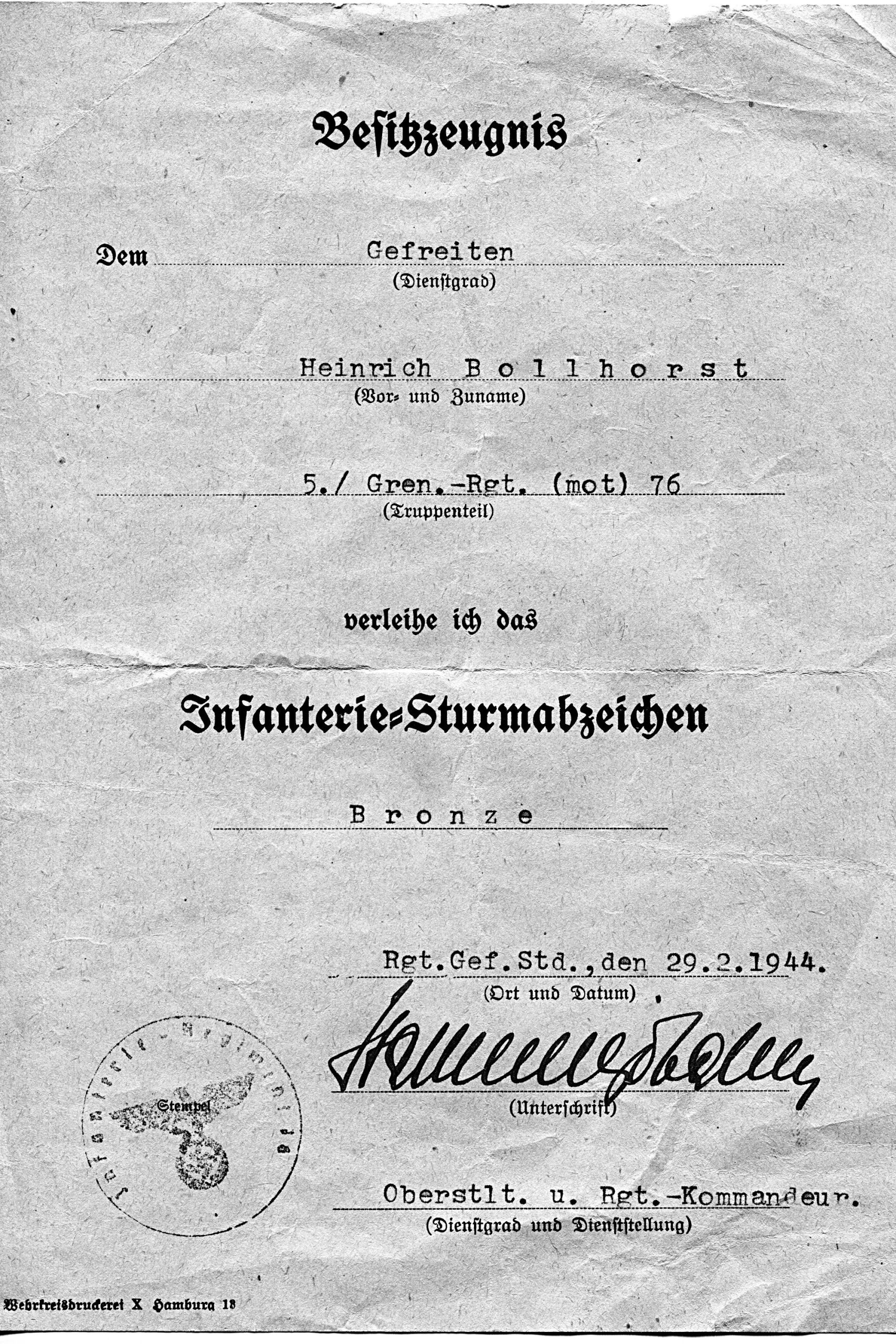 bollhorst-heinrich-infanterie-sturmabzeichen-ir76
