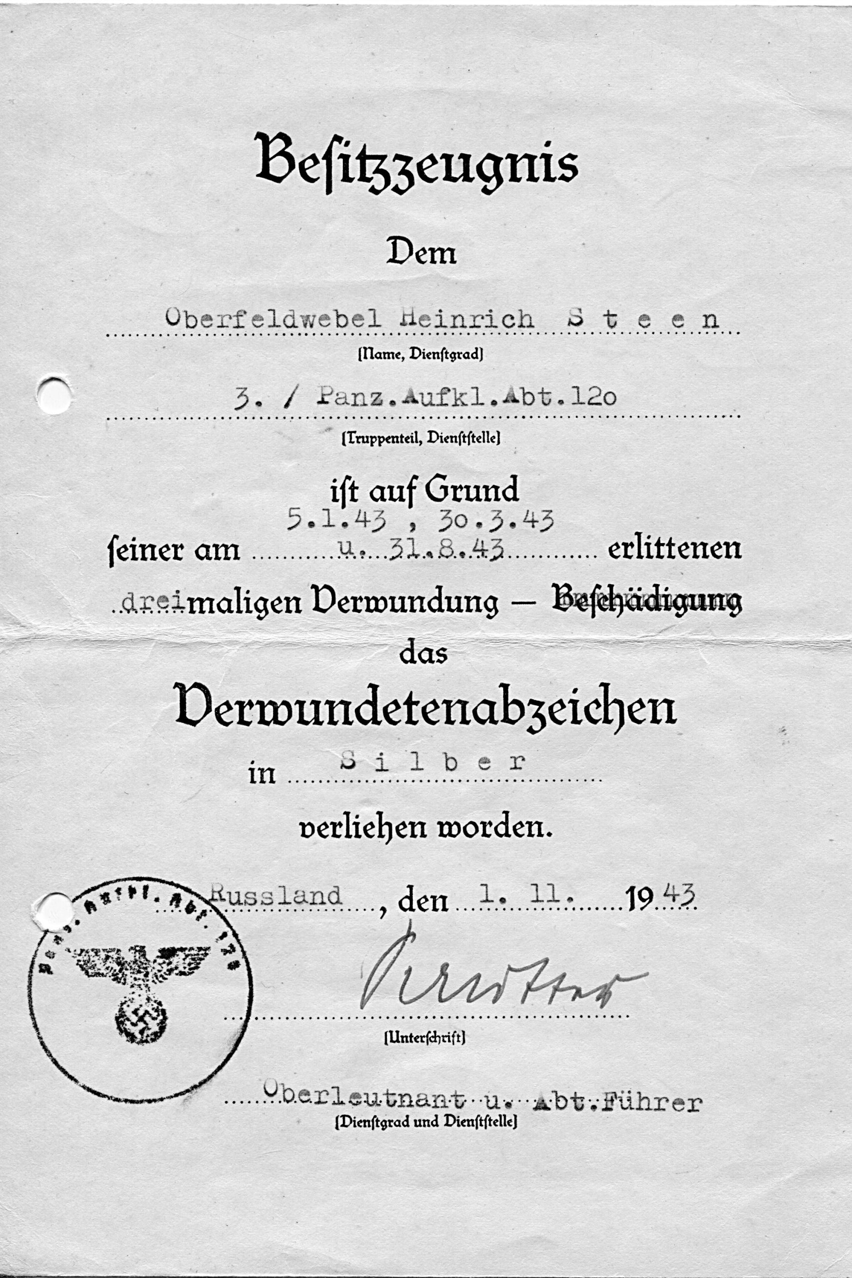 steen-heinrich-verwundetenabzeichen-silber-ks30