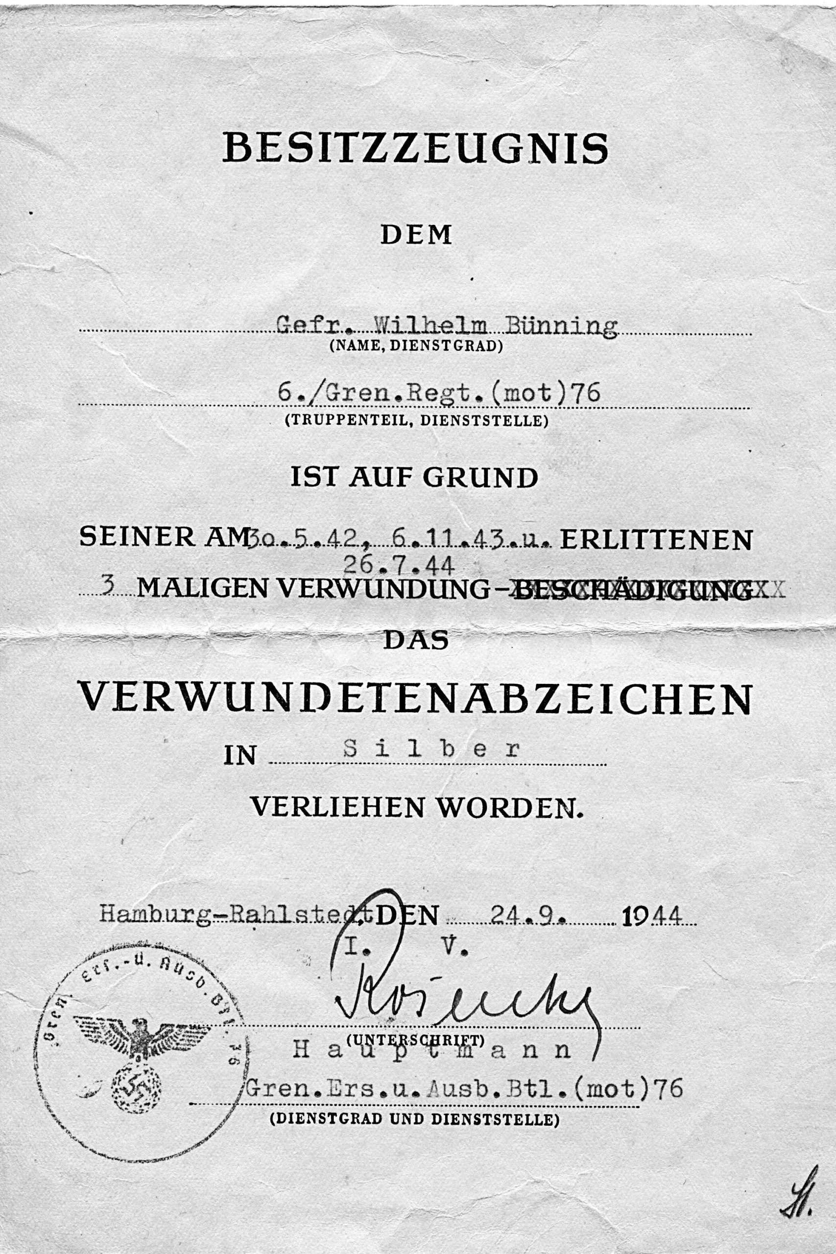 bunning-wilhelm-verwundetenabzeichen-silber-ir76